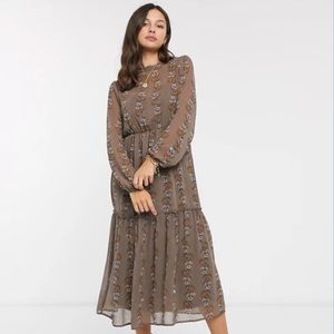 JDY Chiffon Floral Midi Dress